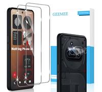 GEEMEE para Nothing Phone 3A Protector de Pantalla + Protector de Lente de cámara, 2+2 Piezas 9H Cristal Templado Película Vidrio Templado, HD Instalación Rápida Glass Screen Protector