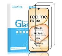 GEEMEE para Realme C100 5G/Realme P4 Lite 4G/realme P4X 4G Protector de Pantalla-Negro, 2 Piezas 9H Cristal Templado Película Vidrio Templado, HD Instalación Rápida Glass