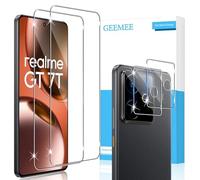 GEEMEE para Realme GT 7T/Realme GT7 de Pantalla Protector de Lente de cámara, 2 + 2 Pack Cristal Templado Película Vidrio Templado, Instalación Rápida 9H Alta Definicion Glass Screen Protector