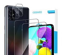 GEEMEE para Samsung Galaxy A51 Protector de Pantalla + Protector de Lente de cámara ,【2 Pack + 2 Pack 】Cristal Templado Película Vidrio Templado 9H Alta Definicion Glass Screen Protector -Transparente