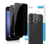 GEEMEE para Samsung Galaxy S23 FE Protector de Pantalla de Privacidad + Protector de Lente de Cámara,【2 Pack +2 Pack】 Anti-espía Alta Sensibilidad Cristal Templado Screen Protector