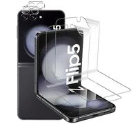 GEEMEE para Samsung Galaxy Z Flip 5 Protector de Pantalla + Protector de Lente de cámara de Vidrio Templado,【2 Pack+2 Pack】 Flexible Soft HD Antihuella Alta Sensibilidad Antiarañazos Film