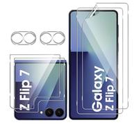 GEEMEE para Samsung Galaxy Z Flip 7 Protector de Pantalla + Protector de Pantalla Trasera + Protector de Lente de Cámara, 2+2+2 Pack Soft + 9H HD Antihuella Alta Sensibilidad Antiarañazos Film