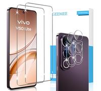 GEEMEE para Vivo V50 Lite 4G/5G de Pantalla Protector de Lente de cámara, 2 + 2 Pack Cristal Templado Película Vidrio Templado, Instalación Rápida 9H Alta Definicion Glass Screen Protector