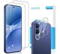 GEEMEE para VIVO V70 FE Protector de Pantalla + Protector de Lente de cámara, 2+2 Piezas 9H Cristal Templado Película Vidrio Templado, HD Instalación Rápida Glass