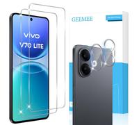 GEEMEE para VIVO V70 Lite Protector de Pantalla + Protector de Lente de cámara, 2+2 Piezas 9H Cristal Templado Película Vidrio Templado, HD Instalación Rápida Glass
