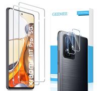 GEEMEE Para Xiaomi 11T 5G /Xiaomi 11T Pro 5G de Pantalla Protector de Lente de cámara,【2 Pack + 2 Pack 】 Cristal Templado Película Vidrio Templado 9H Alta Definicion Glass Screen Protector