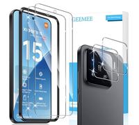 GEEMEE para Xiaomi Mi 15 de Pantalla Protector de Lente de cámara, 2 + 2 Pack Cristal Templado Película Vidrio Templado, Automática Una Instalación Rápida 9H Alta Definicion Glass Screen Protector
