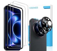 GEEMEE para Xiaomi Mi 17 Ultra Protector de Pantalla, 2+2 Piezas Cristal Templado y Protector de Lente de Cámara - Negro, 9H Dureza HD Anti-Arañazos Sin Burbujas Vidrio Templado