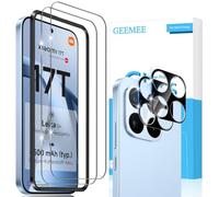 GEEMEE para Xiaomi Mi 17T Protector de Pantalla, 2+2 Piezas Cristal Templado y Protector de Lente de Cámara -Negro, 9H Dureza HD Anti-Arañazos Sin Burbujas Vidrio Templado