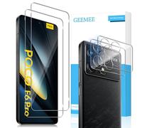 GEEMEE para Xiaomi Poco F6 Pro Protector de Pantalla + Protector de Lente de cámara,【2 + 2 Piezas】 Templado 9H Alta Definicion Cristal Templado Screen Protector