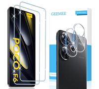 GEEMEE para Xiaomi Poco F6 Protector de Pantalla + Protector de Lente de cámara,【2 + 2 Piezas】 Templado 9H Alta Definicion Cristal Templado Screen Protector