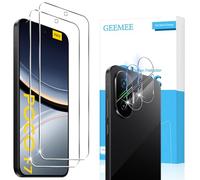 GEEMEE para Xiaomi Poco F7 de Pantalla Protector de Lente de cámara, 2+2 Piezas Cristal Templado Película Vidrio Templado, Instalación Rápida 9H Alta Definicion Glass Screen Protector
