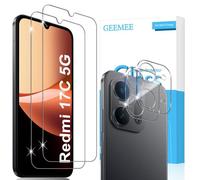 GEEMEE para Xiaomi Redmi 17C 5G Protector de Pantalla | 2+2 Piezas 9H Cristal Templado Película Vidrio Templado+ Protector de Lente de cámara, HD Instalación Rápida Glass