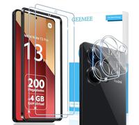GEEMEE para Xiaomi Redmi Note 13 Pro 4G/Poco M6 Pro Protector de Pantalla + Protector de Lente de cámara,【2 + 2 Piezas】 Templado 9H Alta Definicion Cristal Templado Screen Protector