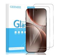 GEEMEE Película protectora de pantalla para Oppo Find X9 Pro, película protectora de vidrio templado de dureza 9H, HD, transparente, sin burbujas, antiarañazos, negro, paquete de 2