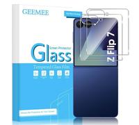 GEEMEE Película protectora de pantalla trasera para Samsung Galaxy Z Flip 7, película protectora de vidrio templado de dureza 9H, transparente, sin burbujas, protector de pantalla de vidrio