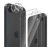 GEEMEE pour iPhone 16e/17e Protector de Pantalla Trasera de Vidrio Protector de Lente de cámara, 2 pièces +2 pièces Cristal Templado Película Vidrio Templado 9H Alta Definicion