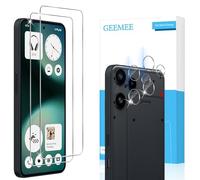 GEEMEE Protector de pantalla de vidrio templado para Nothing Phone 3A Lite y película protectora de cámara, 2 + 2 piezas de dureza 9H, protector de pantalla de vidrio templado de alta sensibilidad
