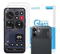 GEEMEE Protector de pantalla de vidrio templado para Nothing Phone 4B, paquete de 2 protectores de pantalla + 2 protectores de lente de cámara, película de vidrio templado transparente 9H HD