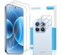 GEEMEE Protector de pantalla de vidrio templado para Xiaomi Mi 17 y película protectora de cámara, dureza de película 9H, protector de pantalla de alta sensibilidad