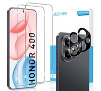 GEEMEE Protector de Pantalla para Honor 400, 2+2 Piezas Cristal Templado y Protector de Lente de Cámara - Negro, 9H Dureza HD Anti-Arañazos Sin Burbujas Vidrio Templado