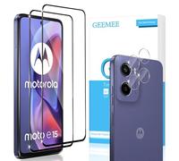 GEEMEE Protector de Pantalla para Motorola Moto E15/Moto G05 + Protector de Lente de cámara, 2 + 2 Piezas Vidrio Templado 9H Alta Definicion Cristal Templado Glass Screen Protector