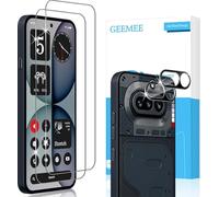 GEEMEE Protector de Pantalla para Nothing Phone 4A Pro, 2+2 Piezas Cristal Templado y Protector de Lente de Cámara - Negro, 9H Dureza HD Anti-Arañazos Sin Burbujas Vidrio Templado