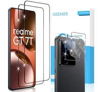 GEEMEE Protector de Pantalla para Realme GT 7T/GT 7 + Protector de Lente de cámara, 2 + 2 Piezas Vidrio Templado 9H Alta Definicion Cristal Templado Glass Screen Protector