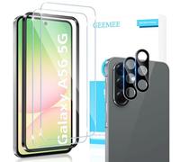 GEEMEE Protector de Pantalla para Samsung Galaxy A56 5G y Protector de Lente de Cámara, 2+2 Piezas 9H Dureza HD Cristal Templado Anti-Arañazos Sin Burbujas Vidrio Templado Protectora