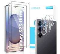 GEEMEE Protector de Pantalla para Samsung Galaxy S25 Ultra 5G y Protector de Lente de cámara, 2 + 2 Piezas Vidrio Templado 9H Alta Definicion Cristal Templado Glass Screen Protector