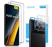 GEEMEE Protector de Pantalla para Xiaomi Poco X6 Pro 5G+Protector de Lente de cámara,【2 + 2 Piezas】 Vidrio Templado 9H Alta Definicion Cristal Templado Glass Screen Protector