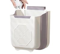 Geentargetel Cubo de basura colgante de 7 L, plegable para cocina, camping y baño, montaje en pared con ganchos, ligero y ahorra espacio, contenedor de basura debajo del fregadero (pálido)