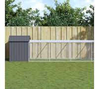 GeenYuu Jaula para pollos con caño de acero galvanizado, color antracita, 117 x 1221 x 123 cm, jaula grande para animales pequeños, conejos, cobayas, jaula para roedores, recinto al aire libre para
