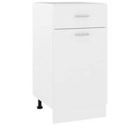GeenYuu Mueble bajo con cajón Lyon Blanco 40x46x81,5 cm de Madera de ingeniería para Cocina Comedor salón Entrada Pasillo Armario despensa Vitrina módulo estantería balda para vajilla Platos Vasos