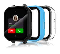 Geepen 3 unidades de fundas protectoras compatibles con Xplora XGO3 Protector de pantalla, carcasa dura de policarbonato con protector de pantalla templado, HD transparente, resistente a los arañazos