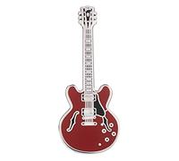 Geepins Esmalte Pin en forma de Guitarra | Precioso Broche Gibson 335 | 52 mm | Úselo en una Mochila, Camisa, Chaqueta, Solapa, Sombrero o Corbata | Presentado en un Hermoso Estuche de Guitarra