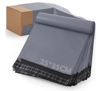 GeeRic 100 Piezas Bolsas para Envios Paquetes, 25 * 35CM Bolsas Sacos Polietileno Sobres para Envios Embalaje, Autoadhesivas e Impermeables para el Envío de Ropa,Regalos（Gris）