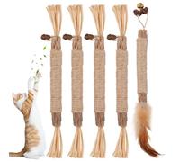 GeeRic 5pcs Masticar Palos Gato, Palitos De Hierba Gatera Orgánico Natural Juguete para Aliviar el Aburrimiento de los Gatos y Limpiar los Dientes