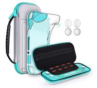 GeeRic Funda Compatible para Switch Lite, Accesorio 8 Piezas Silicona Funda y 2 Pieces Protector de Pantalla Compatible para Switch Lite,4 Tapas de Pulgar y Agarre de Almacenamiento (Gris)