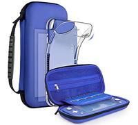 GeeRic Funda Compatible para Switch Lite, Accesorio 8 Piezas Silicona Funda y 2 Pieces Protector de Pantalla Compatible para Switch Lite,4 Tapas de Pulgar y Agarre de Almacenamiento (Azul)