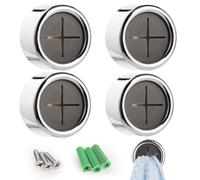 GeeRic Ganchos Adhesivos, 4 Piezas Round Ganchos Adhesivos Ganchos Ganchos Ganchos Autoadhesivos Redondos para Toallas, Toallero Round Towel Holder para Toallas, Autoadhesivo para Cocina y Hogar Baño