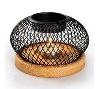 GeeRic Quemador de Vela Dede Hierro, quemadores de Aceite Esencial,Dispersión de Aroma para Dormitorios y Cuartos de Baño, Lámparas Aromáticas Estilo con Bandeja para Velas