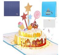 GeeRic Tarjeta de cumpleaños emergente 3D, tarjetas de felicitación emergentes de cumpleaños con números 3D DIY, tarjeta de aniversarios para padres, regalos de agradecimiento para Navidad