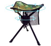 GEERTOP Silla giratoria Plegable con trípode de rotación Completa de 360 Grados, Resistente al Campamento, Pesca, Senderismo, Caza al Aire Libre