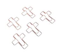 GEERYZHE 10 Clips de Metal de Acero Inoxidable de Oro Rosa, Soportes para Bolígrafos para Cuadernos y Papeles, Abrazadera de Suministros de Oficina para Organización de Papelería Escolar