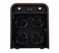 GEERYZHE Enrollador de Reloj de Madera con Pantalla LED, 4 Ranuras para Relojes Mecánicos Automáticos, Rotación Vertical Ultra Silenciosa, Monitor de Temperatura y Humedad, Diseño de Madera Premium