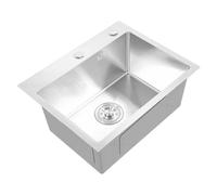 GEERYZHE Fregadero de Cocina para Vehículos Recreativos de Acero Inoxidable con Montaje de 20x16x9 Pulgadas, Tazón Individual con Colador de Drenaje y Rejilla de Secado para el Hogar, Barco,