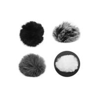 GEERYZHE Parabrisas Peludo con Clamp/Holder para Micrófonos Lavalier - Protector de Micrófono Suave Compatible con M1 y la Mayoría de los Micrófonos de Solapa, Reduce el Ruido del Viento (Blanquecino)