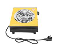 GEERYZHE Quemador de Encimera con Bobina Simple - Placa Eléctrica Portátil de 1000 W con Bobina de Acero Inoxidable, Temperatura Ajustable y Diseño Amarillo Fácil de Limpiar para Dormitorio, RV y